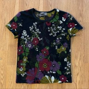 Floral mesh shirt